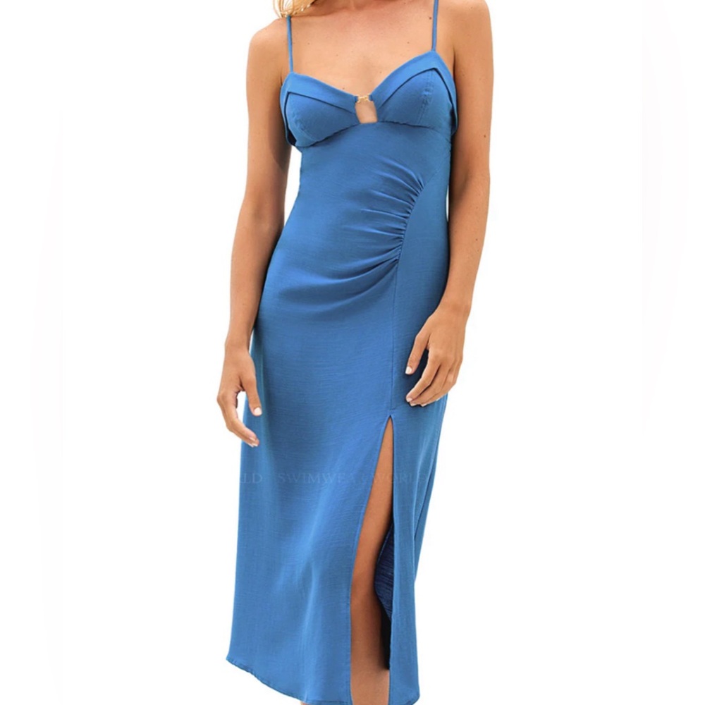 Vix Carrie midi dress ocean blue size 6 NWT $348